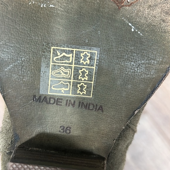 Free People Lawless Fringe Taupe Block Heel Western Ankle Boots Size 36 / 6 - Picture 13 of 16